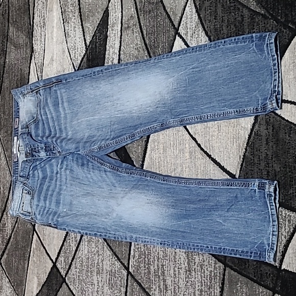 BKE RYAN SHORT BACK EMBROIDERED DOUBLE POCKETS STRAIGHT LEG DENIM JEAN - Picture 5 of 16